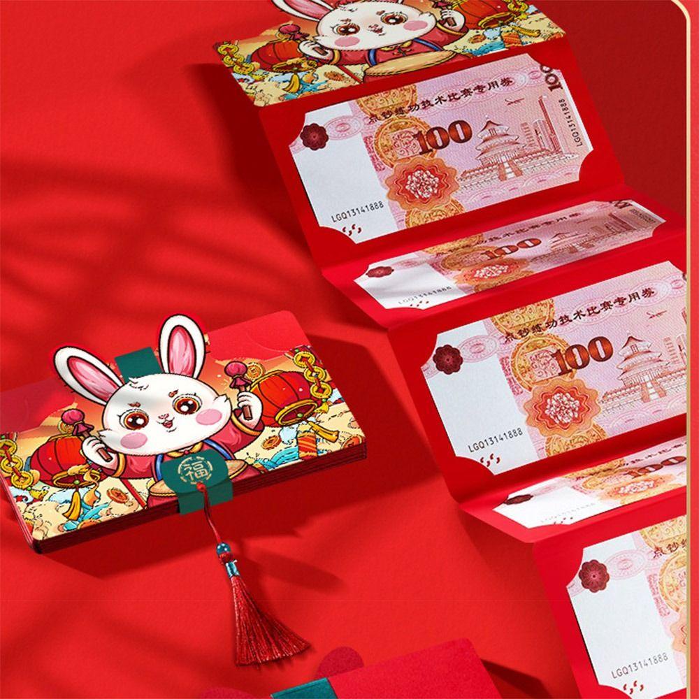 Solighter 5Pcs Kelinci Amplop Merah Berkah Festival Musim Semi Perayaan Ulang Tahun Imlek