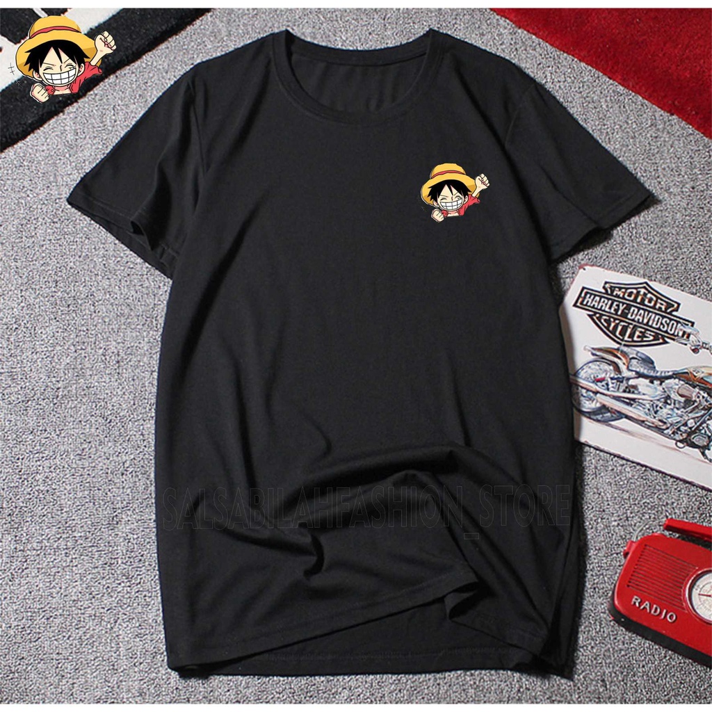 Kaos pria distro Anime japan one piece better ada 6 warna basic kaos pria distro