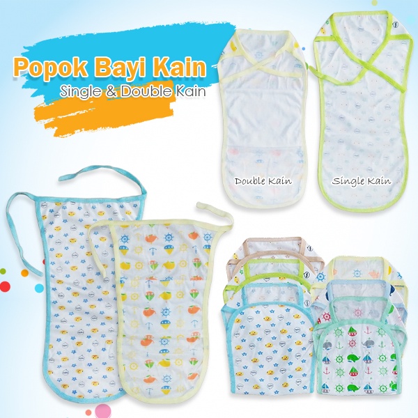 12pc Popok Kain Tali Bayi Newborn Single Double Kain &amp; Full Print Termurah