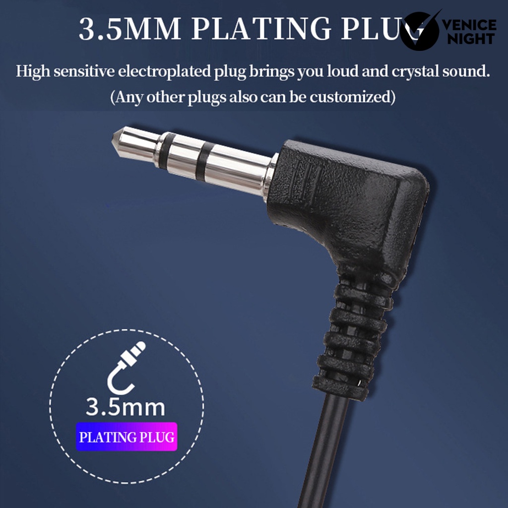 (VNEP) (Berkabel) Earphone Universal Earhook Profesional Nyaman Efek Suara HiFi 1.2m 3.5mm Konferensi Earphone Stereo Lubang Suara untuk Interpretasi Simultan