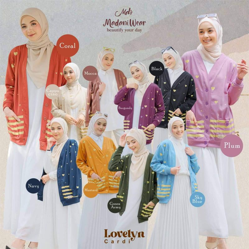 LOVELYN CARDI BY MADANI WEAR OUTER CARDIGAN MUSLIMAH TERBARU OUTFIT OOTD WANITA MODERN KEKINIAN