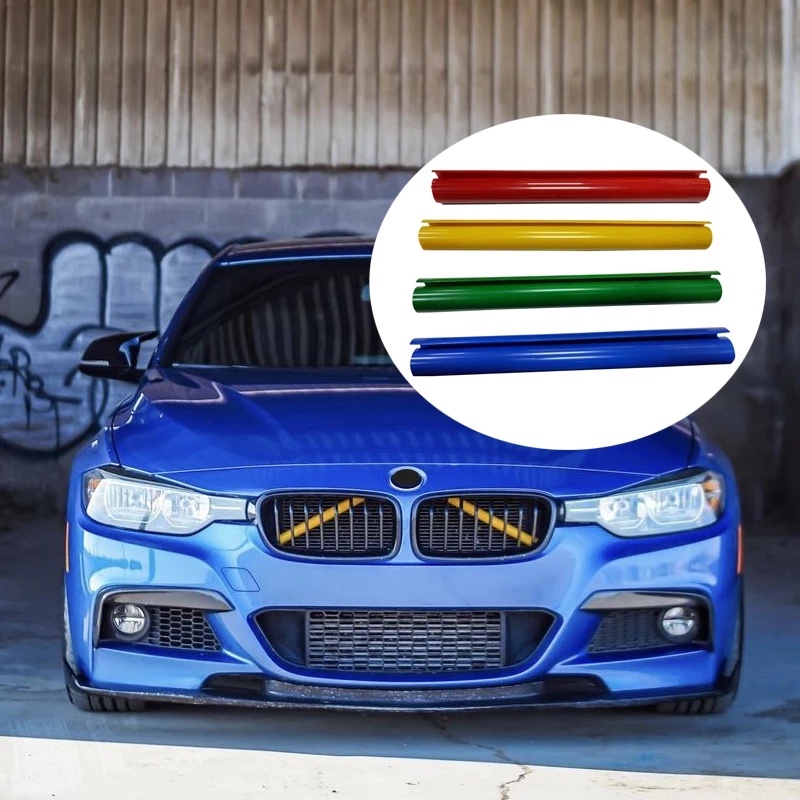 2pcs / Set Strip Pelindung Grill Depan Mobil Bahan ABS Anti Karat