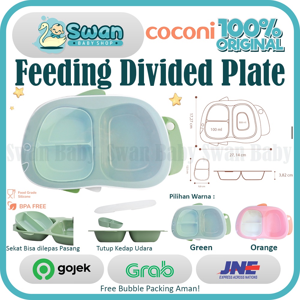 COCONI Feeding Divided Plate | Mpasi Peralatan Tempat Makan Bayi