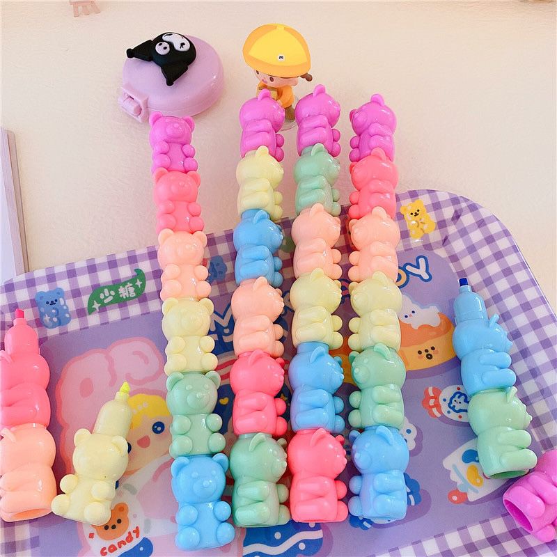 

HIGHLIGHTER GUMMY BEAR STABILO SUSUN BERUANG LUCU IMUT WARNA WARNI PASTEL MURAH