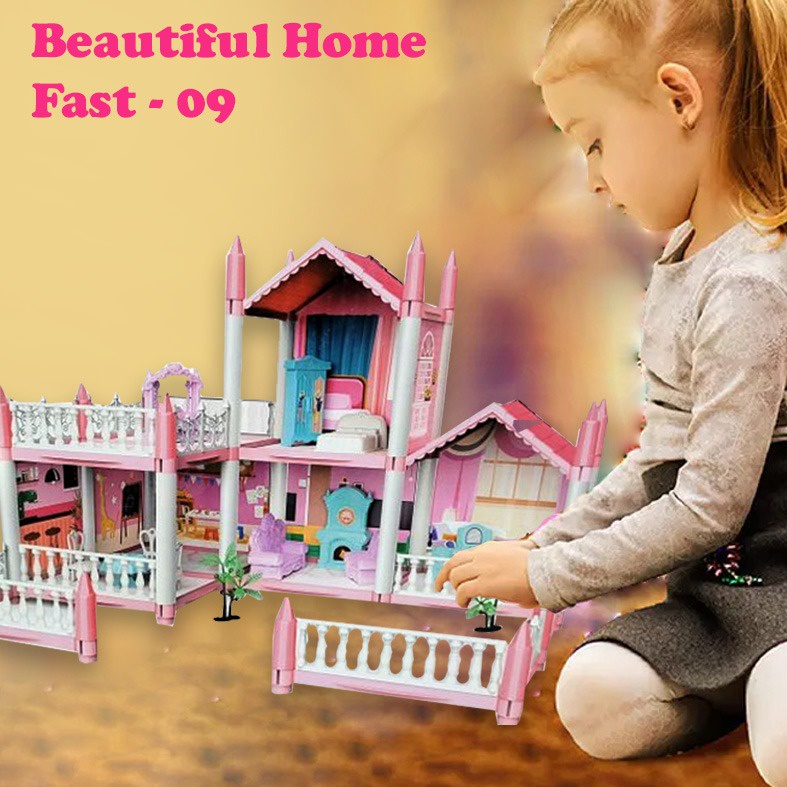 Mainan Rumah Boneka Barbie Beautiful Home Lucu Anak Perempuan Unik LED