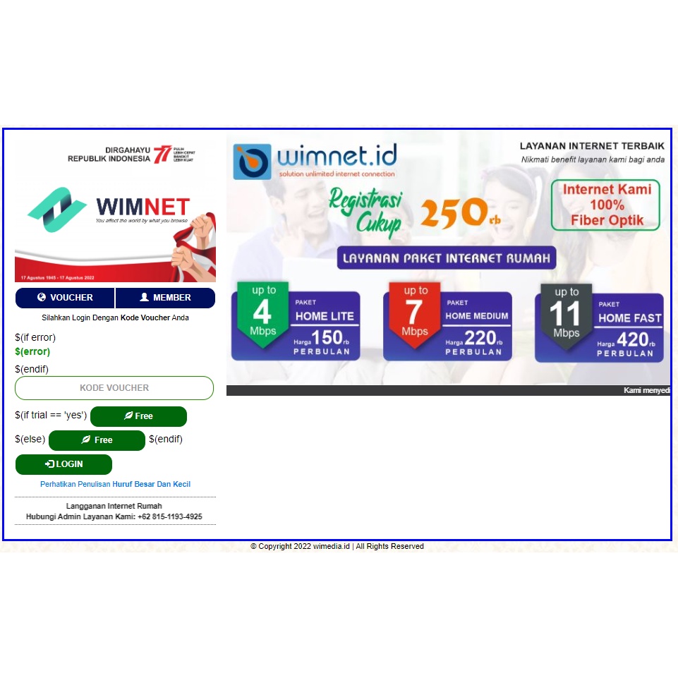 Login Page Mikrotik Responsive