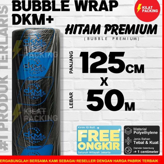 

PLASTIK BUBBLE WRAP HITAM TEBAL 125CM X 50M / BUBBLE WRAP DKM PLUS