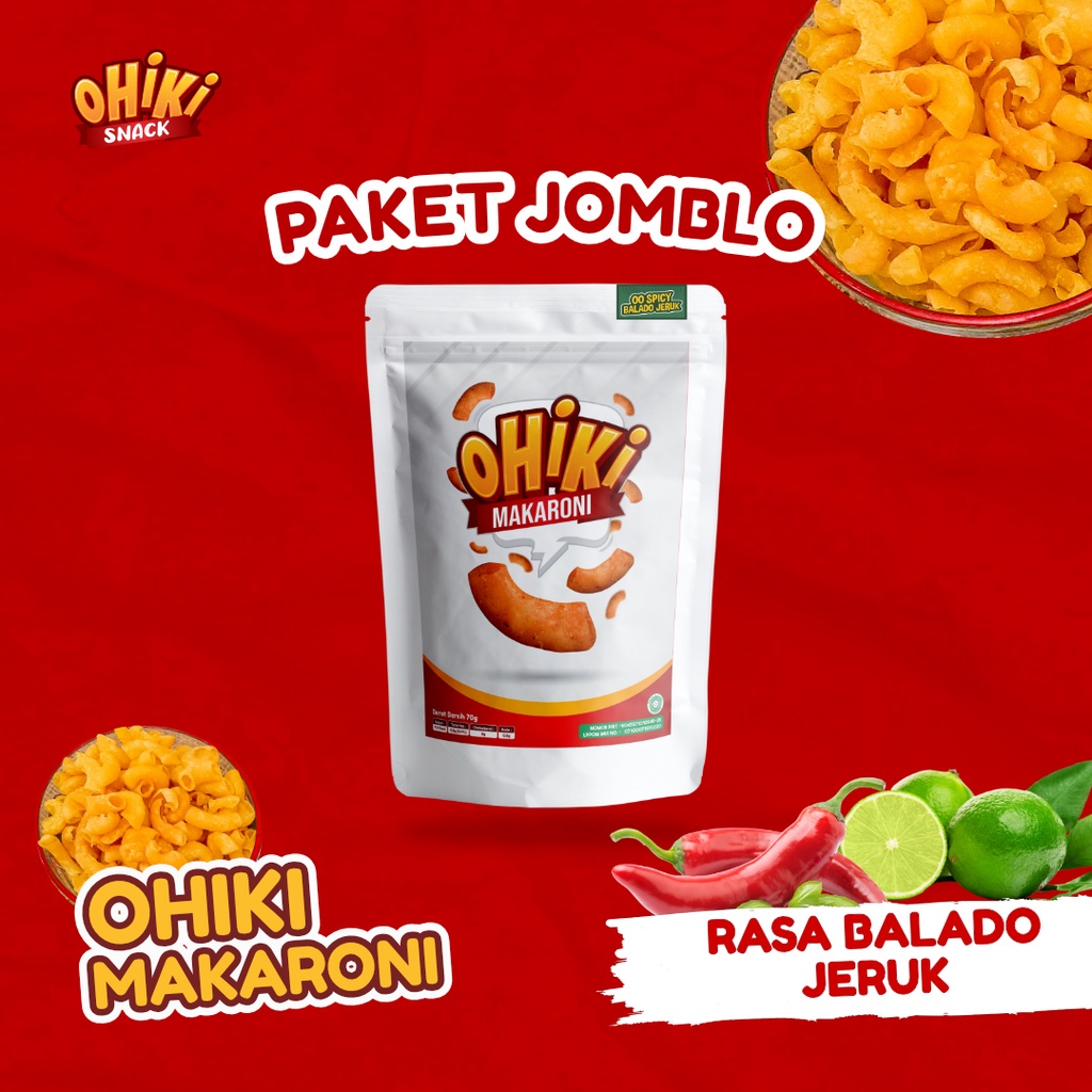 

oHiki Snack Paket Jomblo | Makaroni Bantet Balado Jeruk | Makaroni Bantet Daun Jeruk Pedas