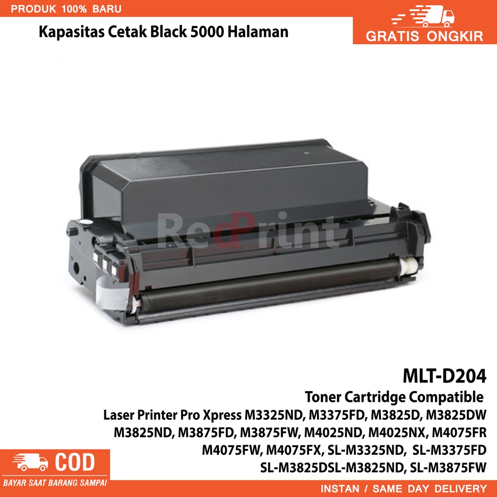 Toner Cartridge Compatible MLT-D204sLaser Printer Pro Xpress M3325ND, M3375FD, M3825D, M3825DWM3825ND, M3875FD, M3875FW, M4025ND, SL-M3375FD, SL-M3825DSL-M3825ND, SL-M3875FW
