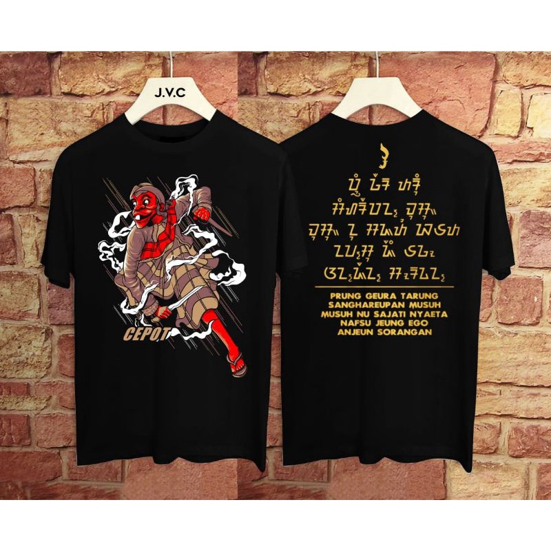 Baju kaos Distro Murah pria wanita / t-shirt pria wanita Aksara Sunda