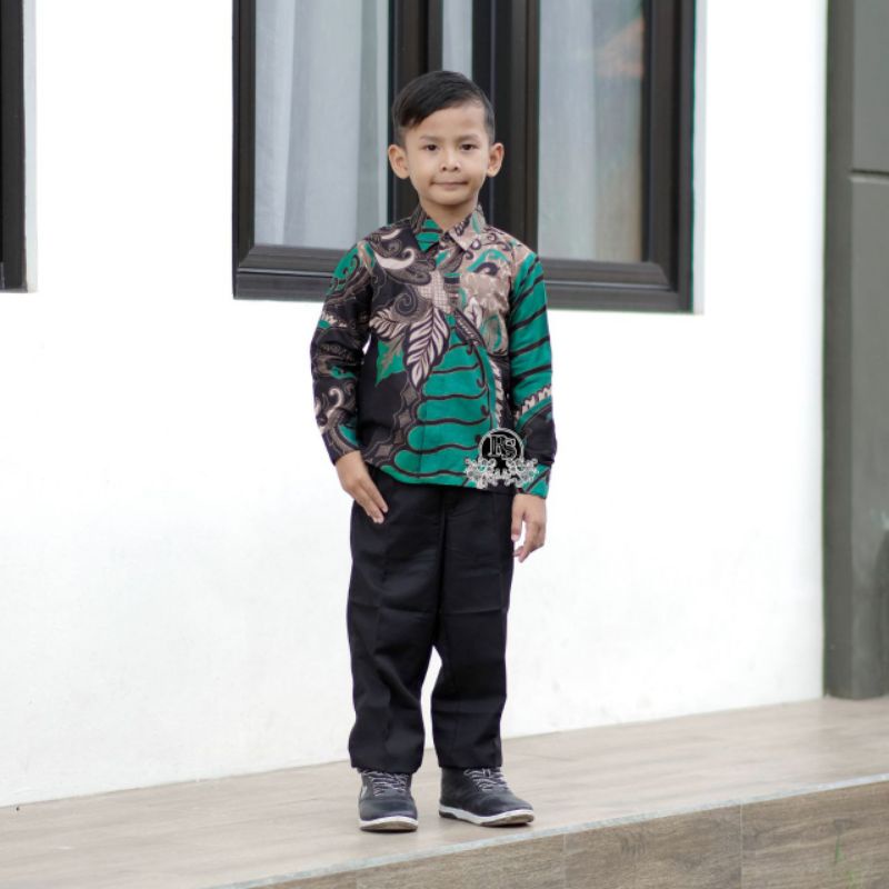 Batik anak laki laki usia 3 4 5 6 7 8 9 10 11 12 13 kemeja batik lengan panjang