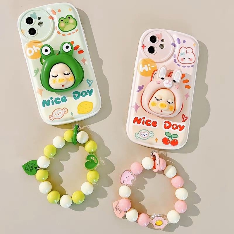 Colorful Heart &amp; Smiley Cantolan Gantungan HP Airpods Phone Key Chain Lanyard Lucu for Iphone