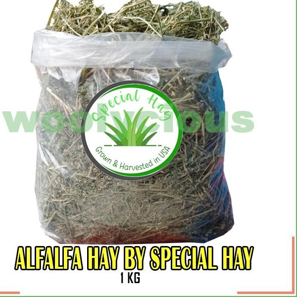 ALFALFA HAY Repack 1 KG by SPECIAL HAY - Rumput Hay Kelinci Alfalfa