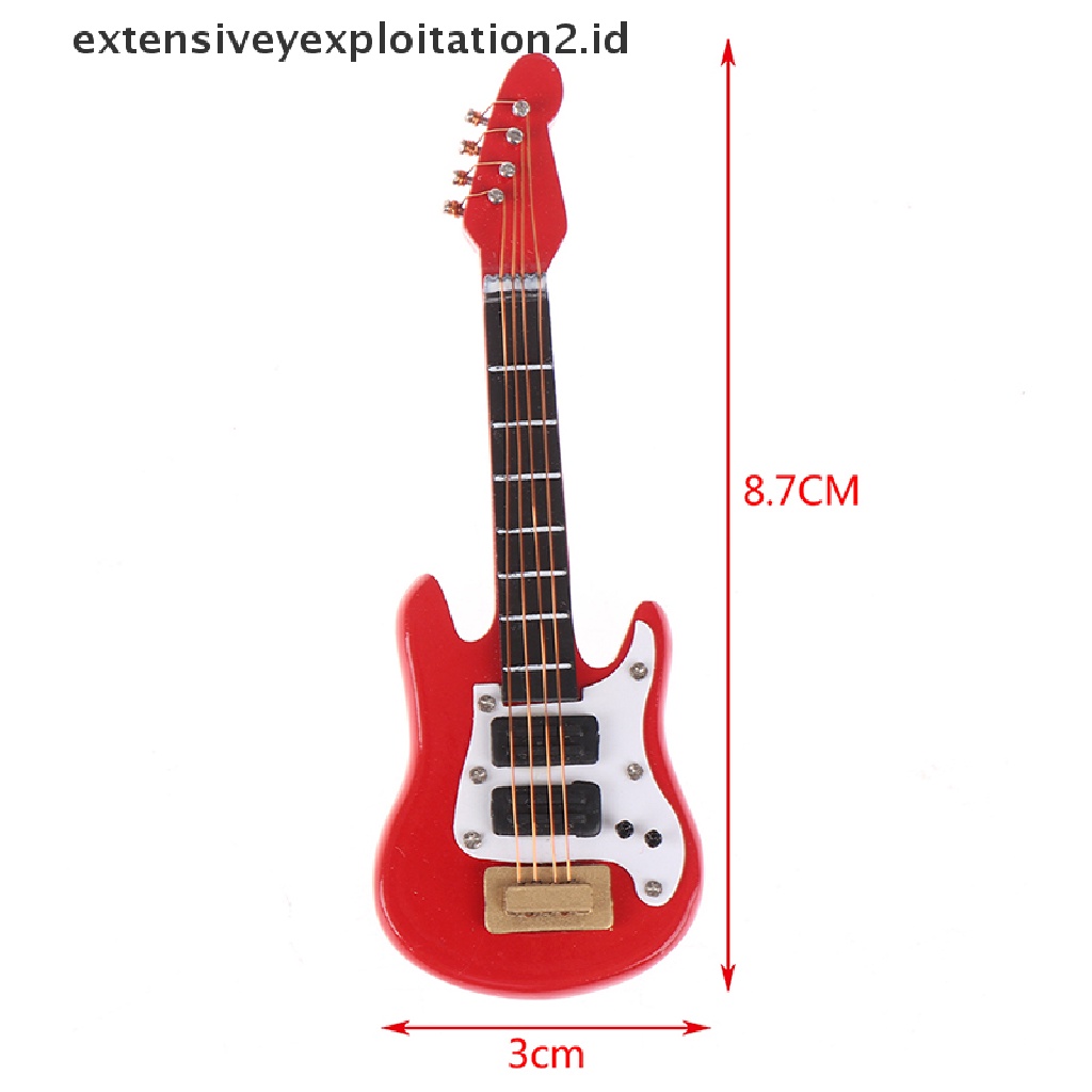 Mainan Miniatur Gitar Elektrik Skala 1: 12 Untuk Dekorasi Rumah Boneka