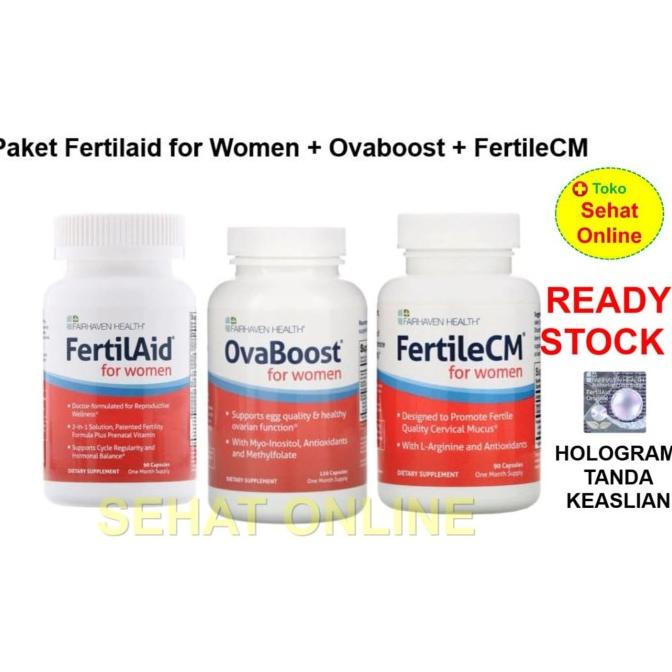 PROMO Paket Komplit Kesuburan Wanita: FertilAid for Women FertileCM Ovaboost