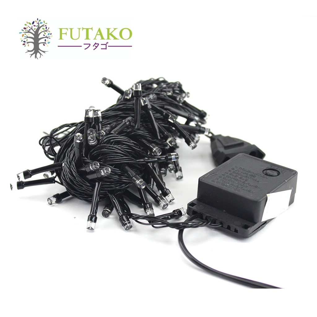 FUTAKO Lampu Tumblr Natal LED / Dekorasi / Twinkle Light RGB FULL 100 lampu KABEL HITAM