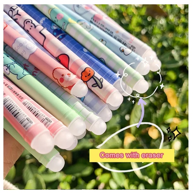 Pulpen Pena Bisa Di Hapus Karakter Animal Lucu / Erasable Pen Gel Alat Tulis Sekolah Ajaib