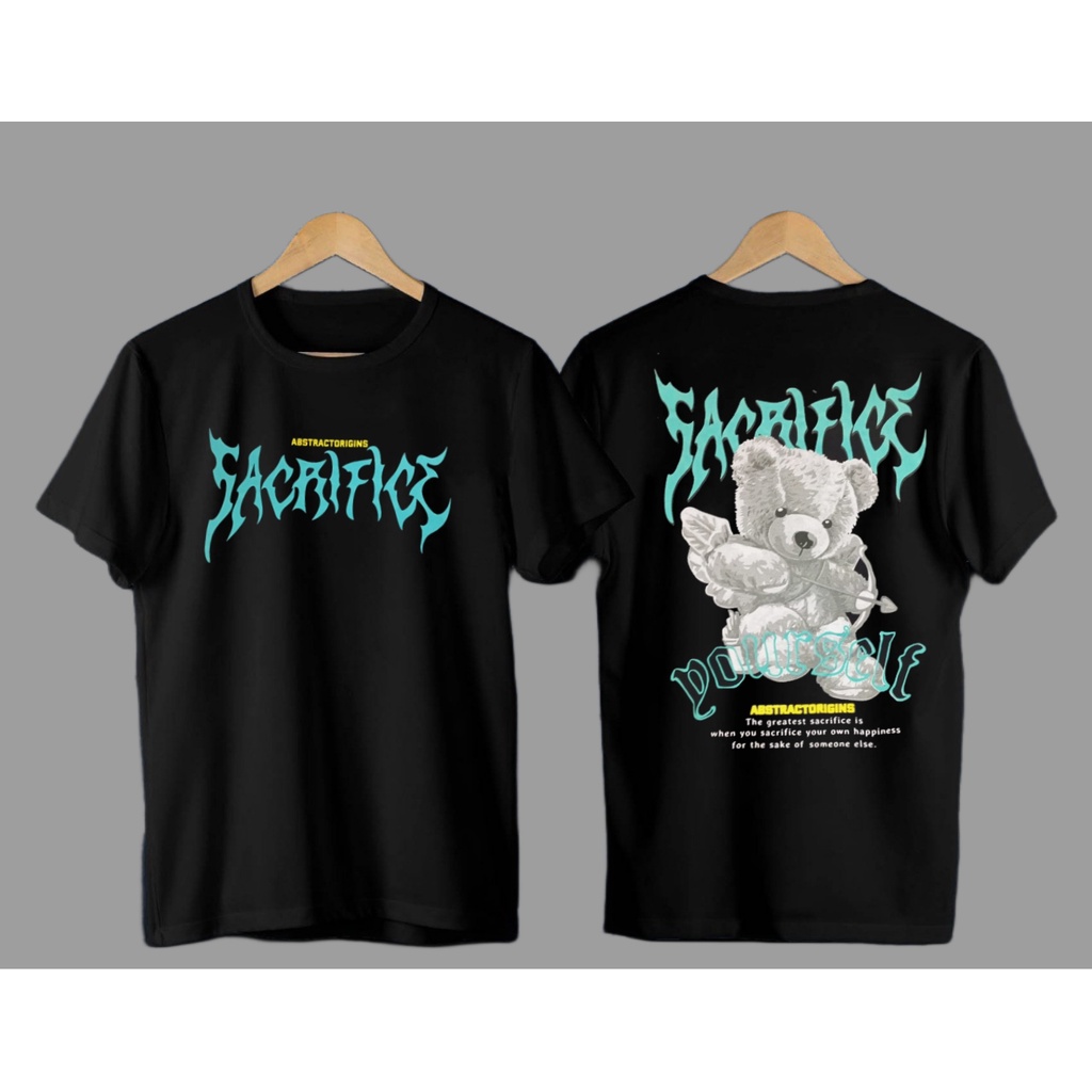 BAJU DISTRO PRIA - KAOS BONEKA TEDDY BEAR - KAOS STREETWEAR - ATASAN PRIA DEWASA - KAOS MALAIKAT BER