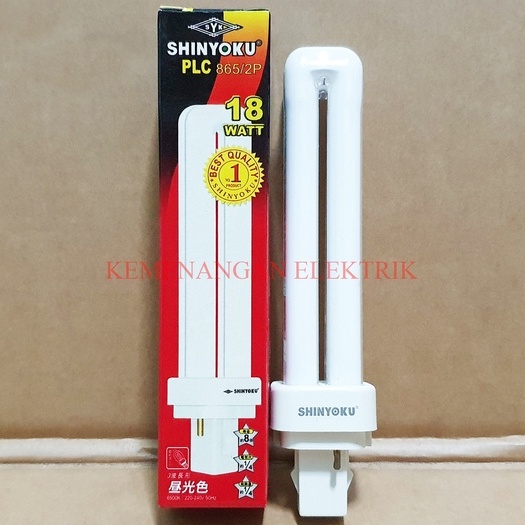 SHINYOKU LAMPU PLC TUSUK 2PIN 2KAKI 18 WATT 18W 18WATT 18 W WARM WHITE / WHITE