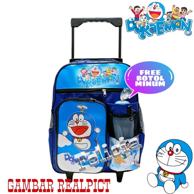 [BISA COD] Tas Ransel Troli Anak Laki-laki Karakter/ Tas Troly Anak sekolah TK-SD/ Free Botol Minum termurah