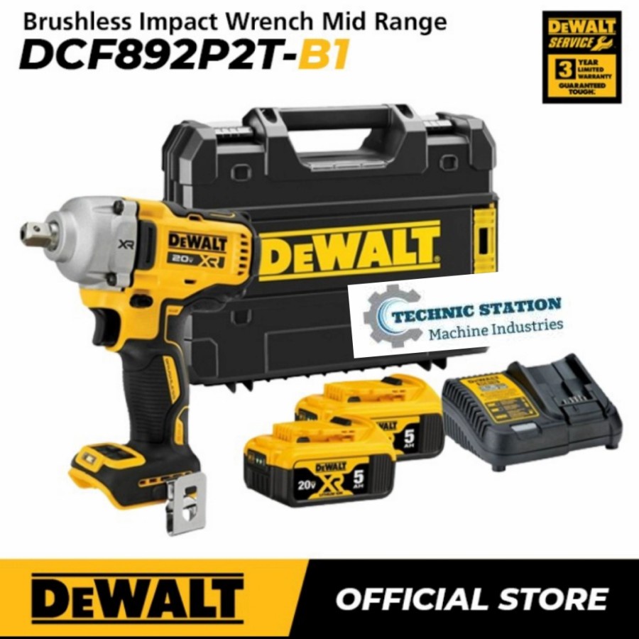 Brushless Impact Wrench Mesin Pembuka Baut DEWALT DCF892P2T DCF892