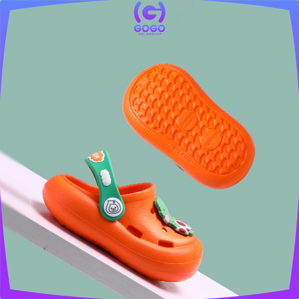 GOGO-S39 Sandal Sepatu Anak Dengan Tali Belakang Bahan EVA Motif Dinosaurus Lucu Anti Slip / Sendal Peach Waterpoof Import Cute Slipper Baby Gemoy