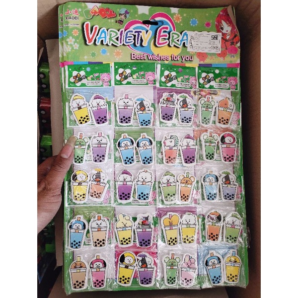 

Karet penghapus karakter Boba lucu / stip erasers karakter isi 40pcs