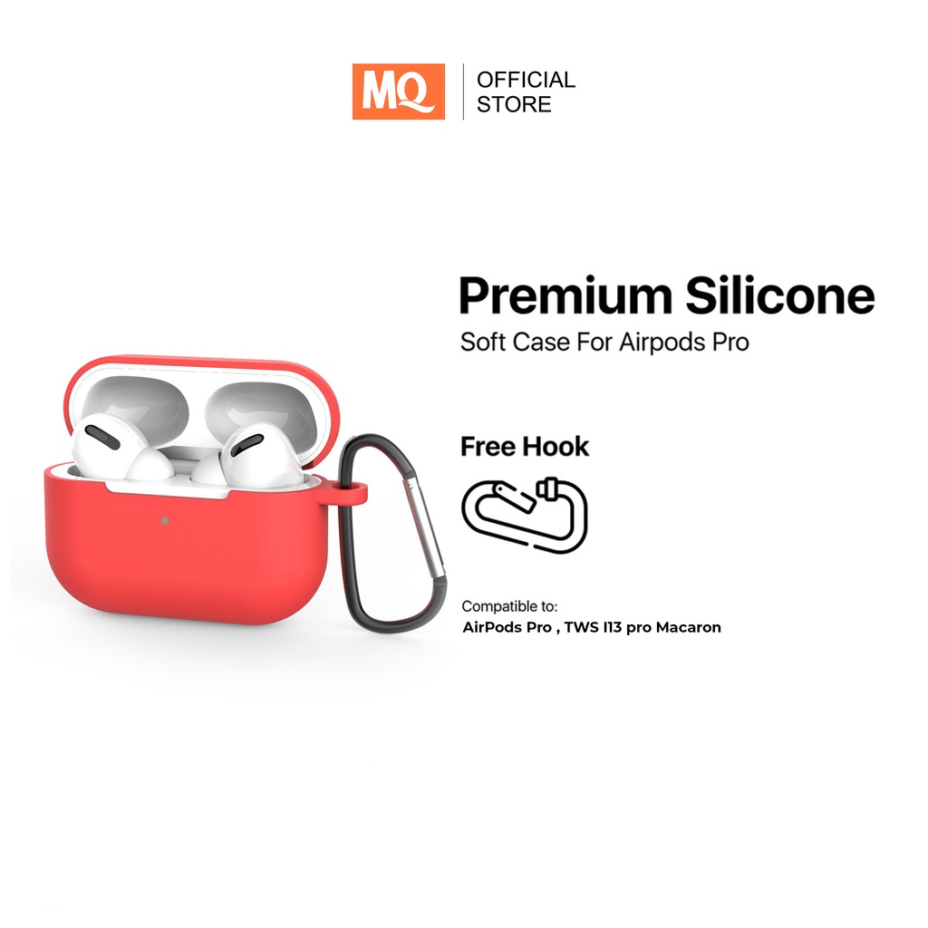 MQ Premium Silicone Casing Case TWS Untuk Airpods Pro | TWS I13 Macaron Free Hook Protection Case