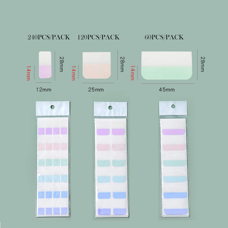 240 / 120 / 60 PCS Sticky Note Warna-Warni Untuk Penanda Halaman Buku