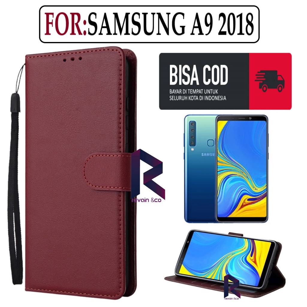 CASE SAMSUNG GALAXY A9 2018 FLIP WALLET LEATHER KULIT PREMIUM SARUNG BUKA TUTUP KESING HP FLIP CASE SAMSUNG GALAXY A9 2018