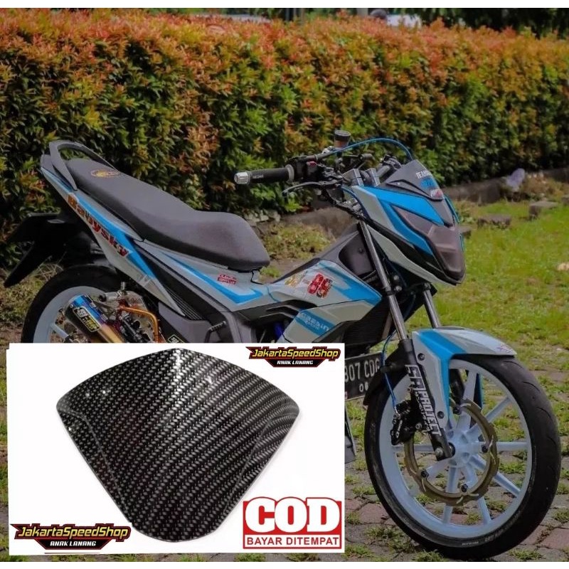 Visor variasi honda sonic 150 r carbon dan hitam kilap bahan tebal plus lem 3m double tape