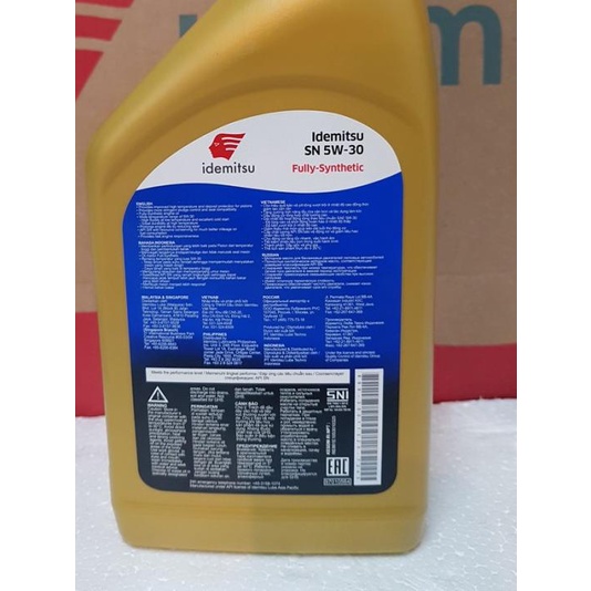 oli mesin gasoline 5w30 full synthetic idemitsu