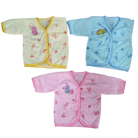 12pc BAJU PANJANG lengan panjang bordir warna Sablon, Bayi Lengan panjang Bahan Cotton Newborn Baby Unisex