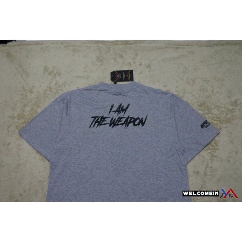 Kaos Premium Tactical I Am The Weapon Pendek Abu-Abu / T-Shirt Cotton Combed Opsyle