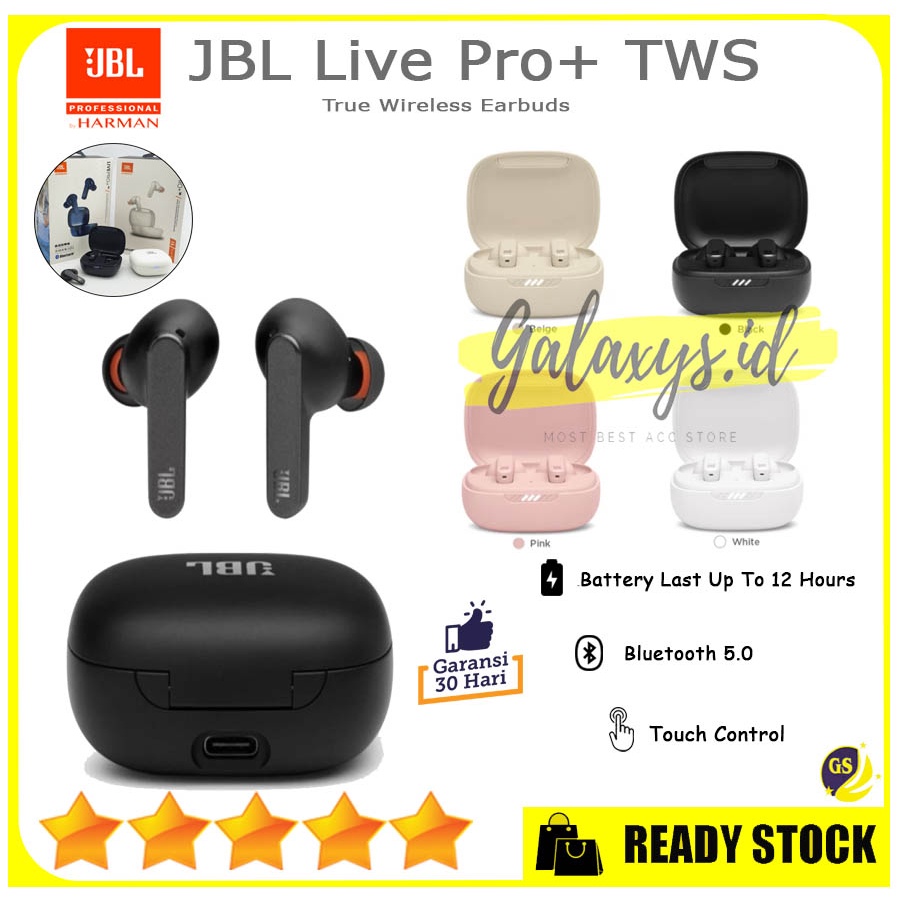 JBL Live Pro+ TWS Headset Bluetooth 5.0 Jbl Live Pro Plus Wireless Stereo Bass