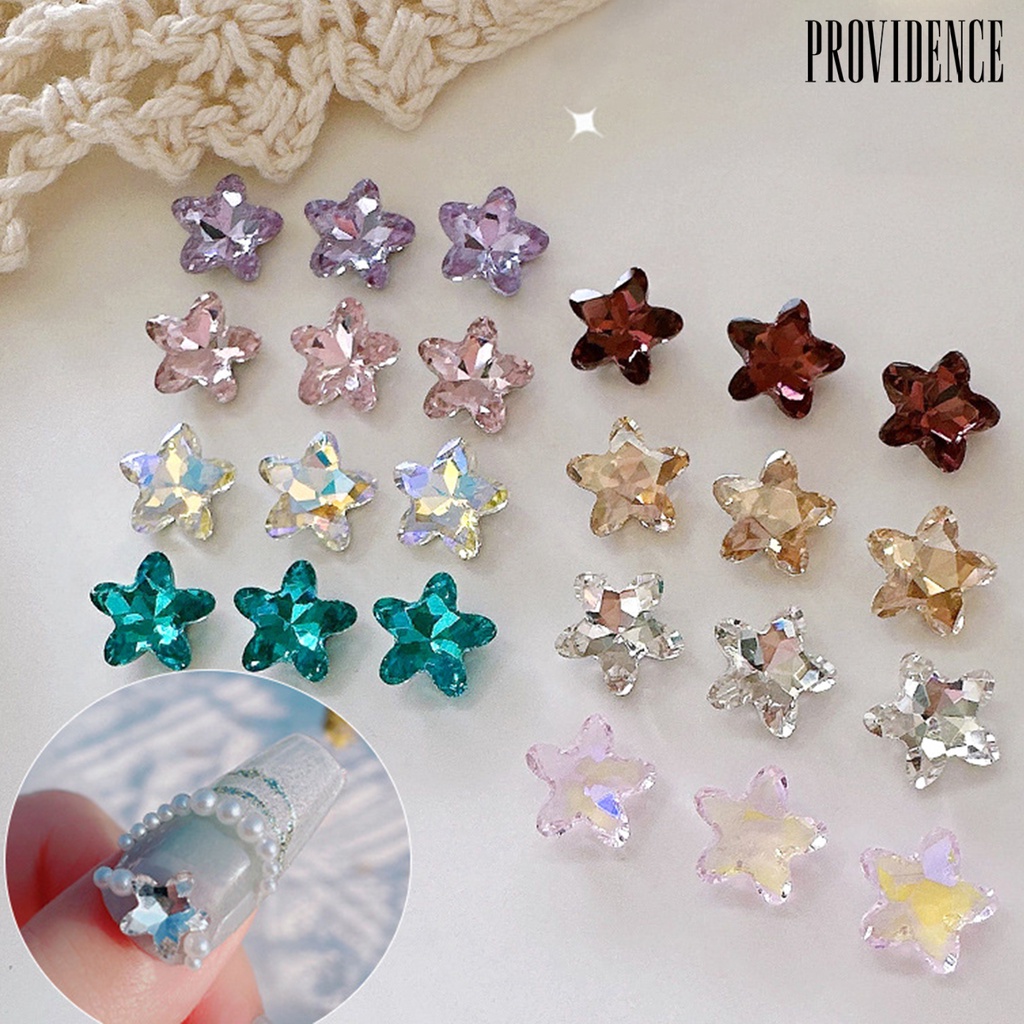 10pcs Ornamen Bintang Laut Kristal ultra Terang Untuk Dekorasi nail Art