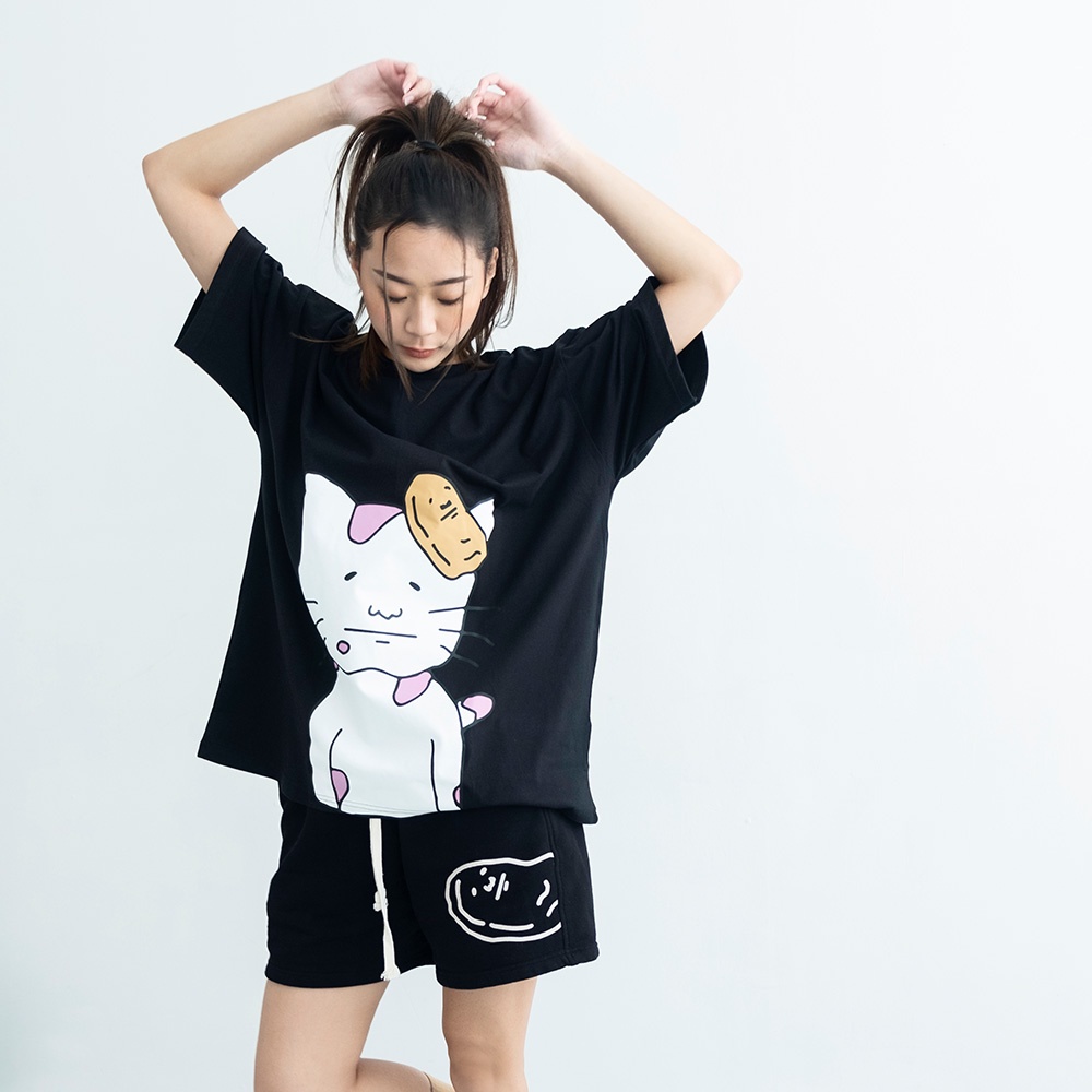 PEANUT STAIN - Poop Black Oversized Tshirt