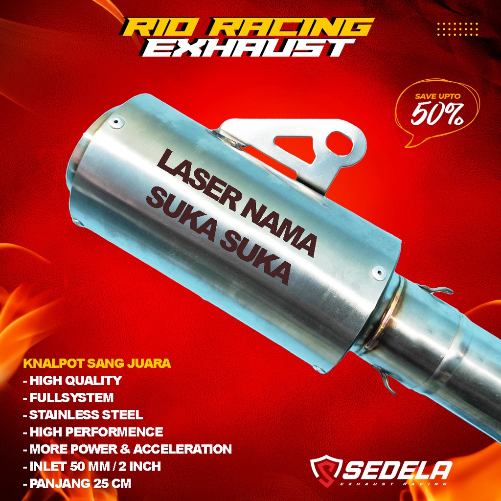 SLENCER SEDELA RACING EXHAUST R1 FREE LASER NAMA