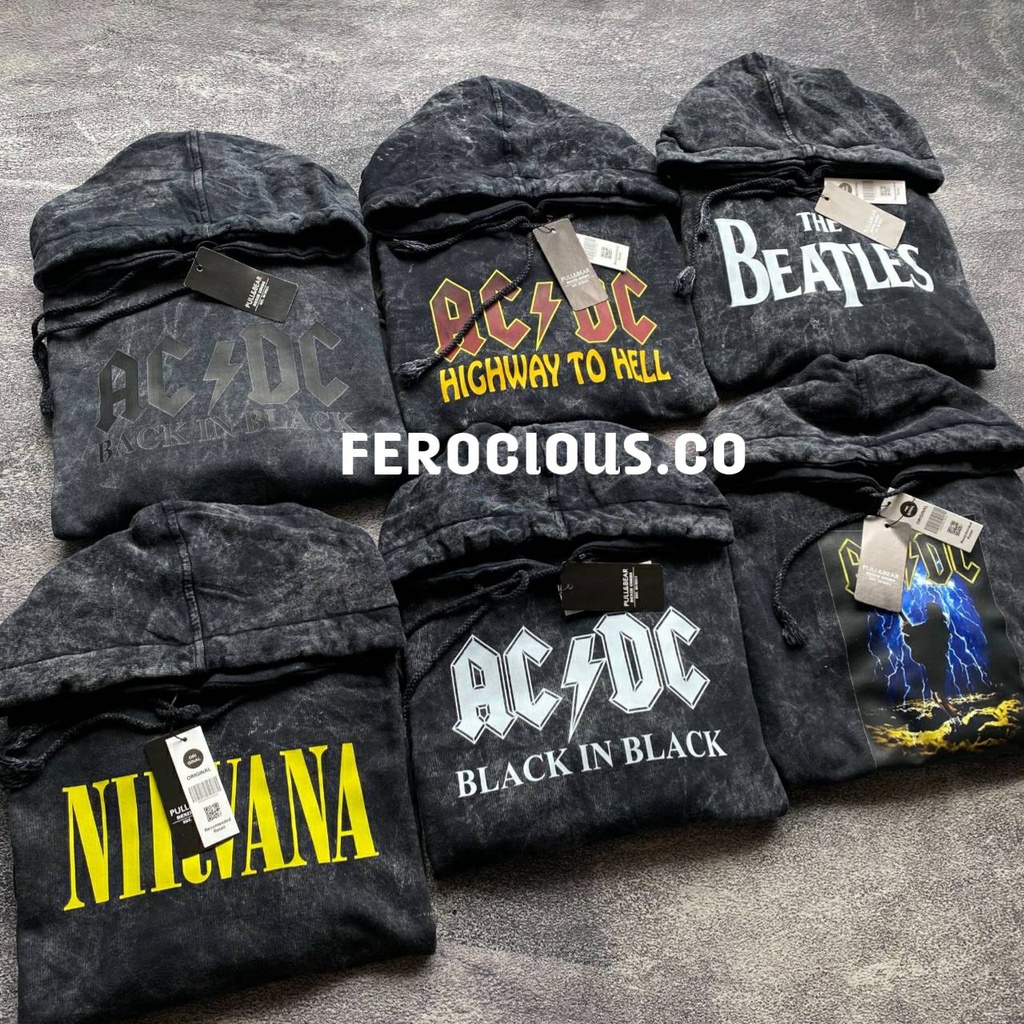 JAKET SWEATER HOODIE SANDWASH AC DC HIGHWEY TO HELL FULL TAG &amp; LABEL - BANYAK VARIAN WARNA SANDWASH BEST SELLER