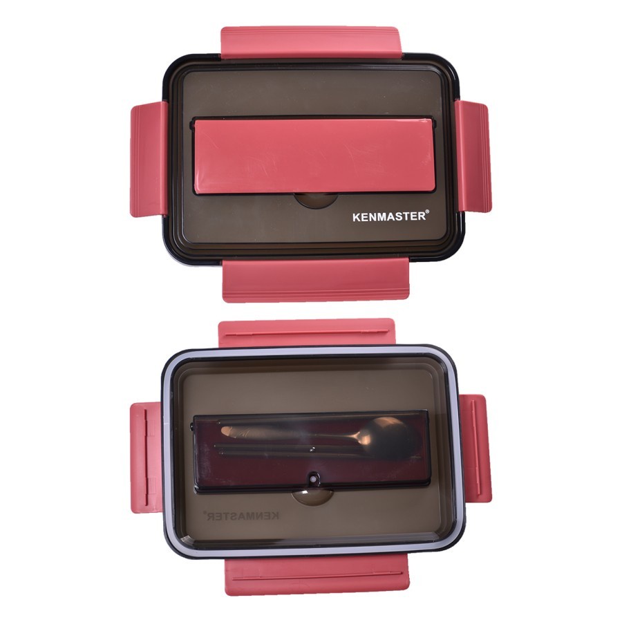 KENMASTER Kotak Makan Tempat Bekal 3 Sekat Stainless Stell Lunch Box