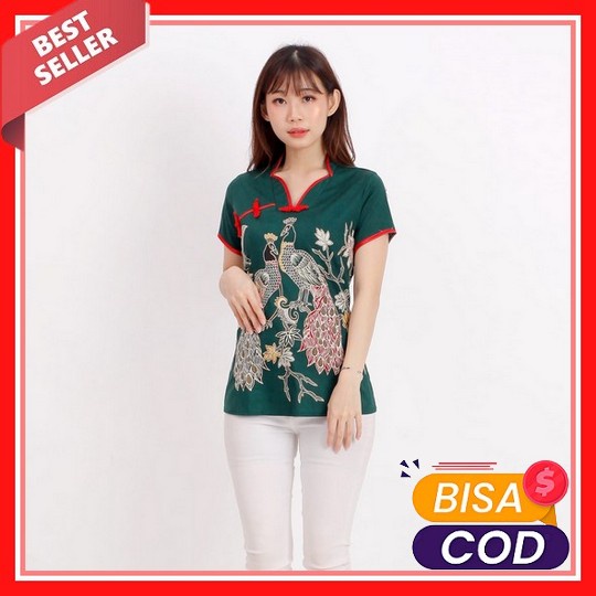 Blouse Rainbow Batik Atasan Blus Jumputan Atasan Cantik Warna Warni Casual Gaul Atasan Wanita Batik 