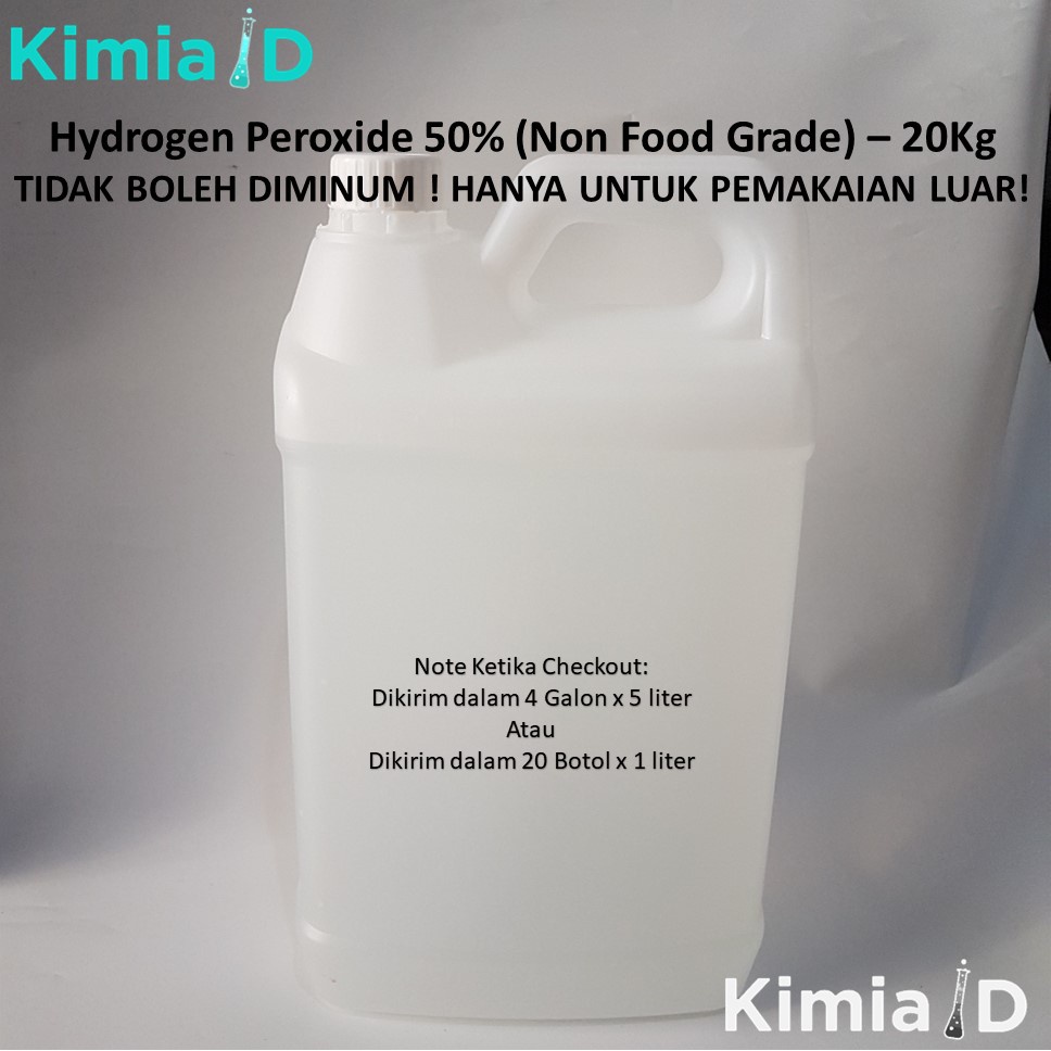 Hydrogen Peroxide 50% 20 Kg Hidrogen Peroksida Oksidator Pemutih Lab Hydrogen Peroxide Hydrogen Peroksida Hidrogen Peroksida Anti Bakteri Anti Jamur Anti Virus Oksidator Pemutih