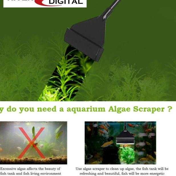 WYIN / ZRDR Aquarium Algae Scraper Pembersih Aquascape