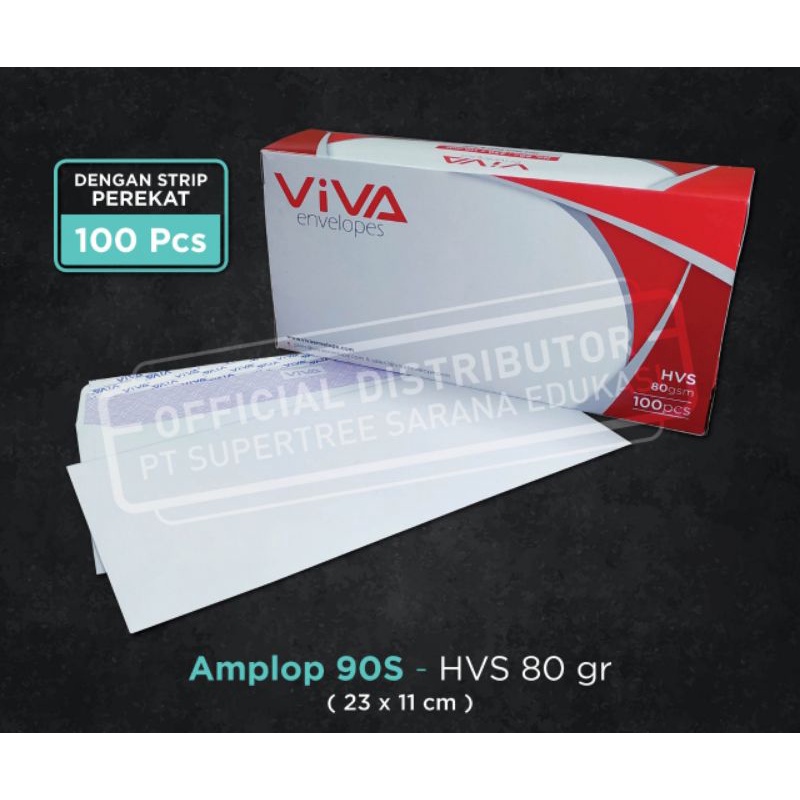 

Amplop Putih Jendela Kiri No.90 HVS 80 gr Viva (1 Pack isi 100 lembar)