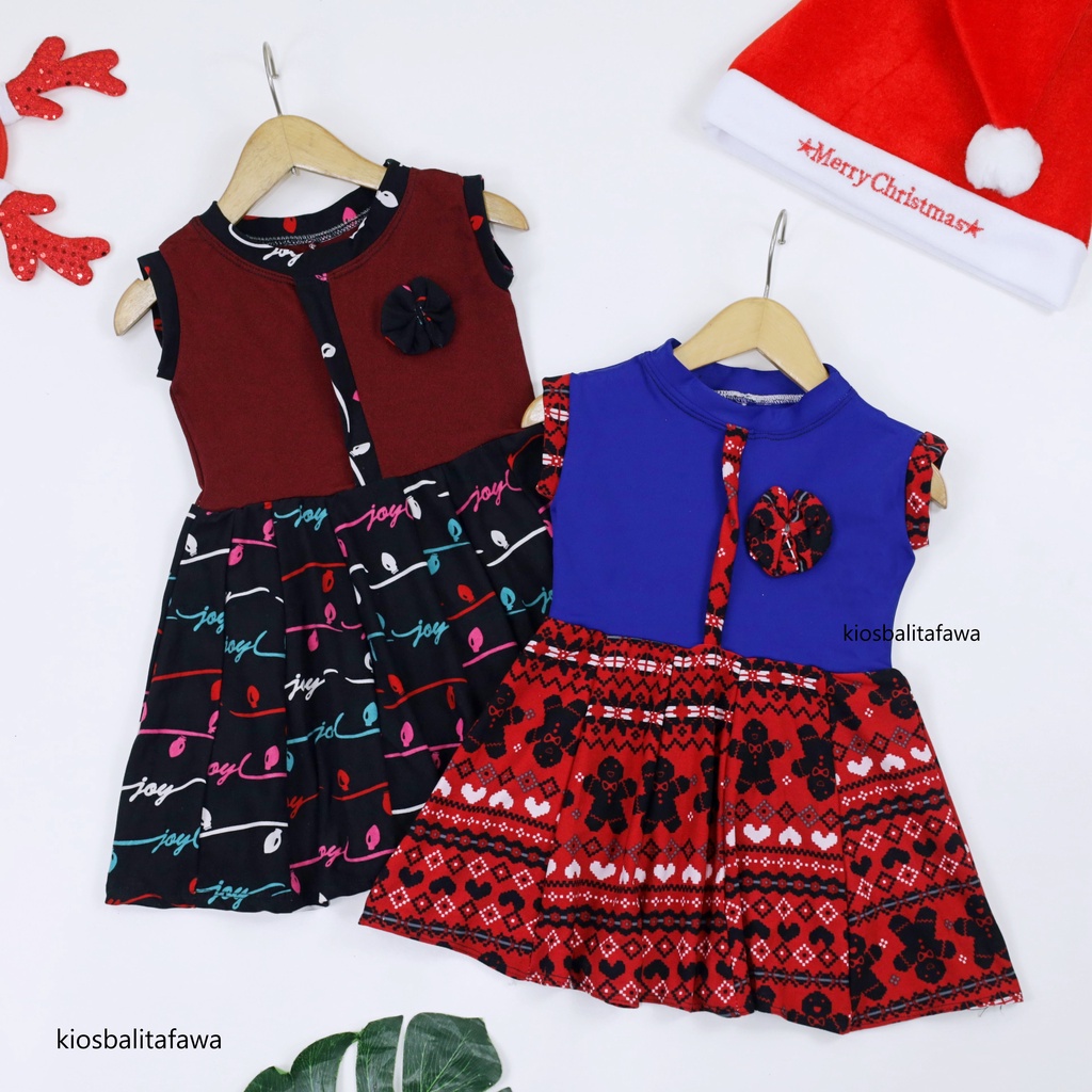 [NATAL] Dress Bilqis uk Bayi - 3 Tahun / Dres Yukensi Gaun Pesta Murah Baju Baby Anak Perempuan