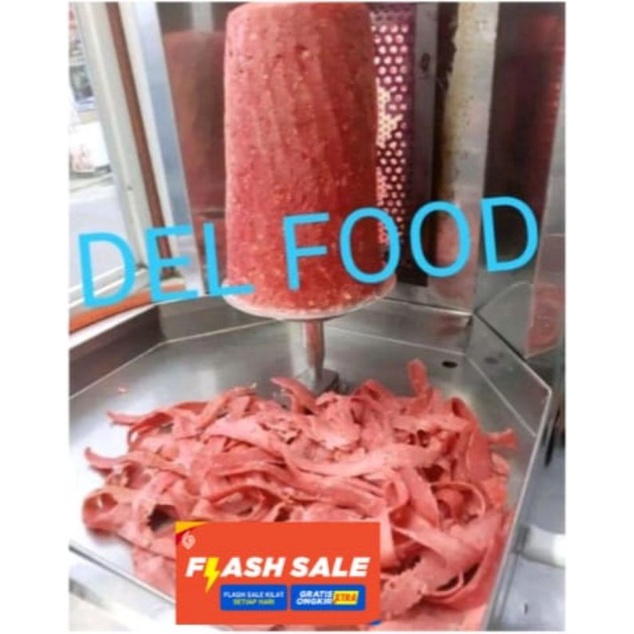 

Daging kebab sapi sudah di panggang dan di iris berat 500 gram HALAL
