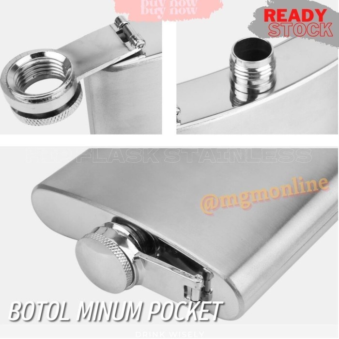 Botol pocket Stainless 140ml Hip Flask 5oz liquor botol minuman keras