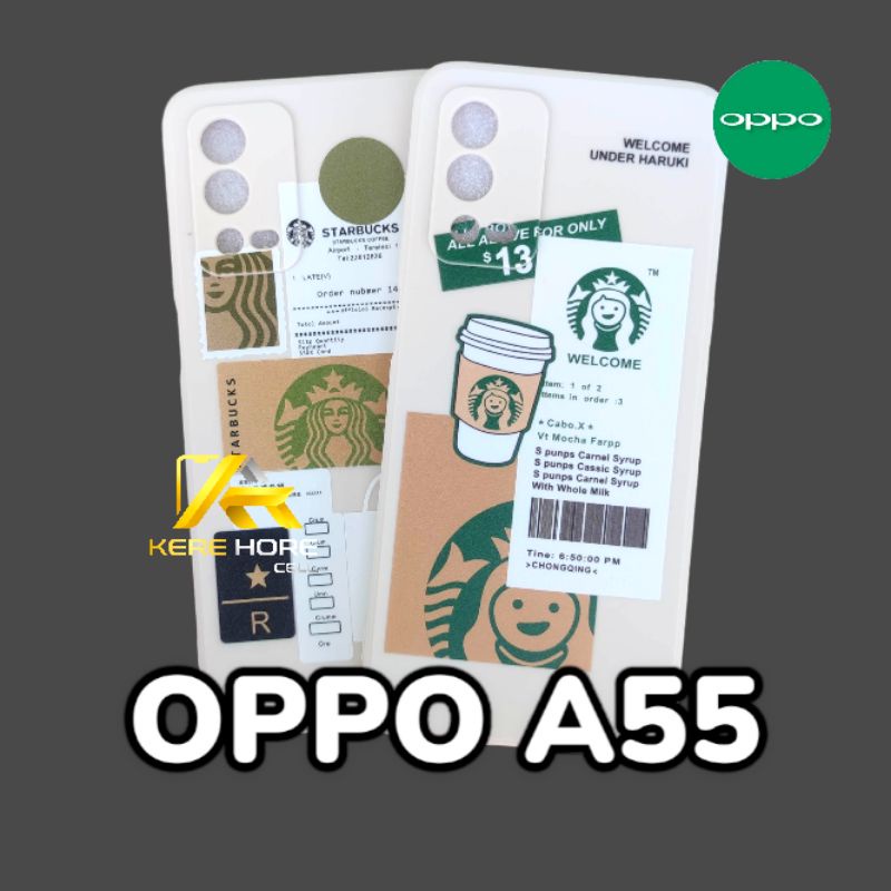 CASE OPPO A55 SQUARE EDGE SOFTCASE STARBUCKS OPPO A55