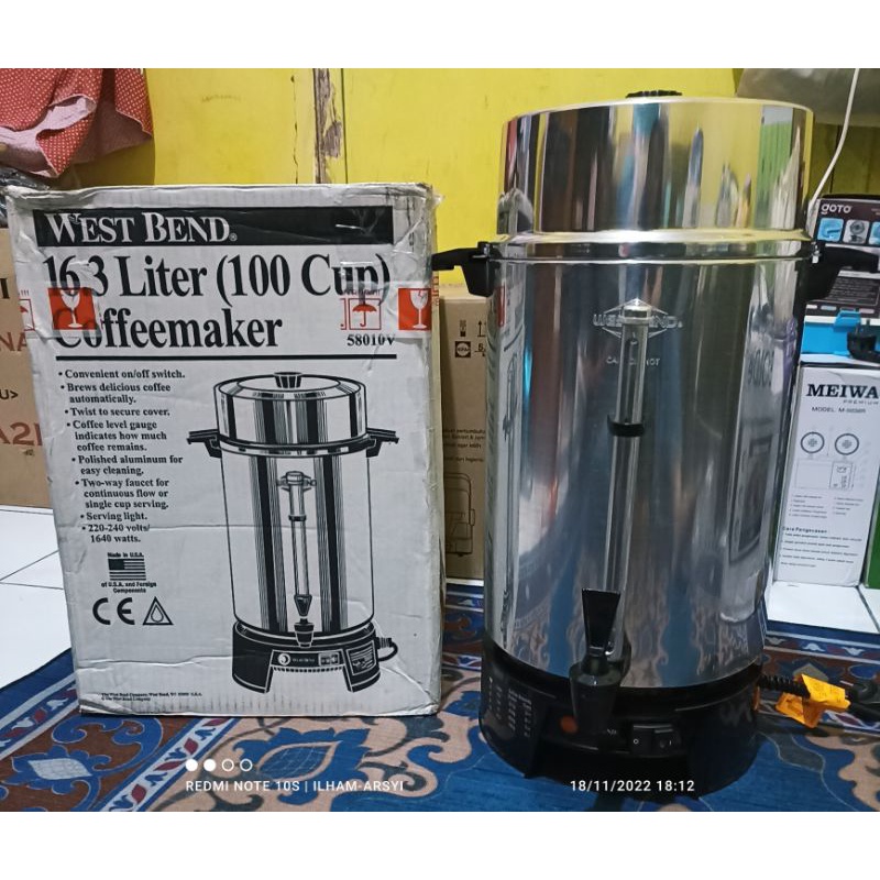 WEST BEND COFFEE MAKER 16,3 Liter (100 Cup)