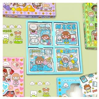 ADOLANE ECERAN Sticker Aesthetic MOMO Lucu Kartun Karakter Anak Korea 2D Dekorasi DIY Buku Botol Case Hp Laptop Diary 1 Box 100 pcs